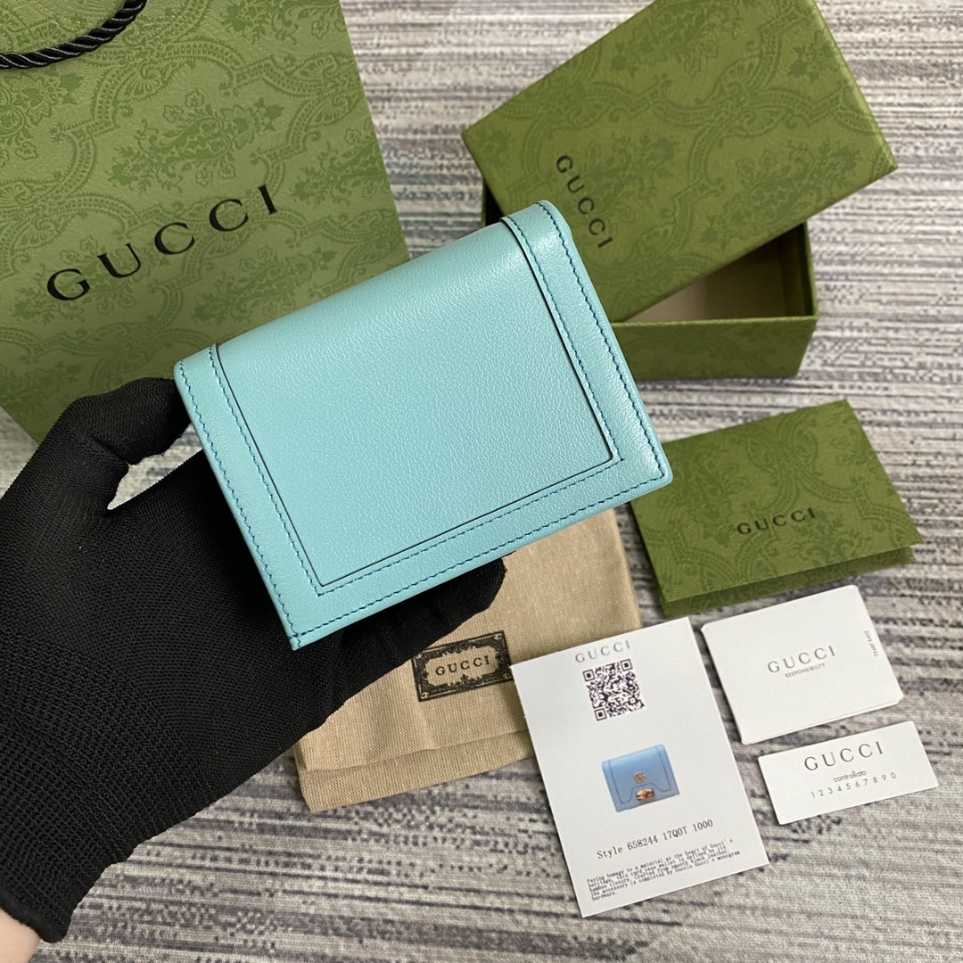 Gucci Diana Card Case Wallet 658244 Light Blue